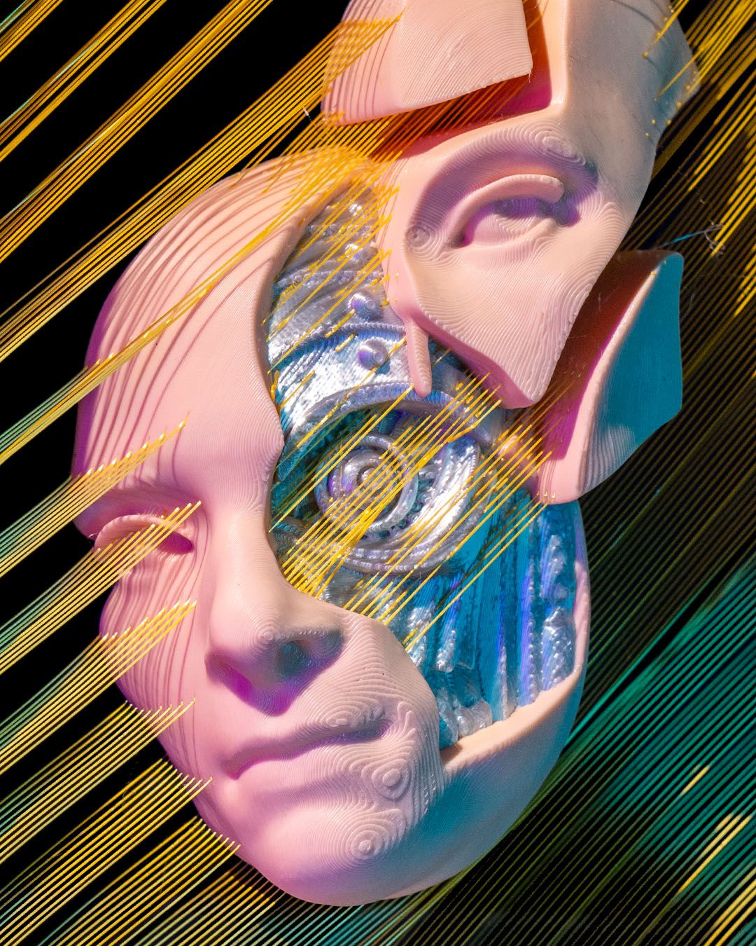 Moderne Roboter-Deko-Figur in Menschengesichtsgröße, 20 cm