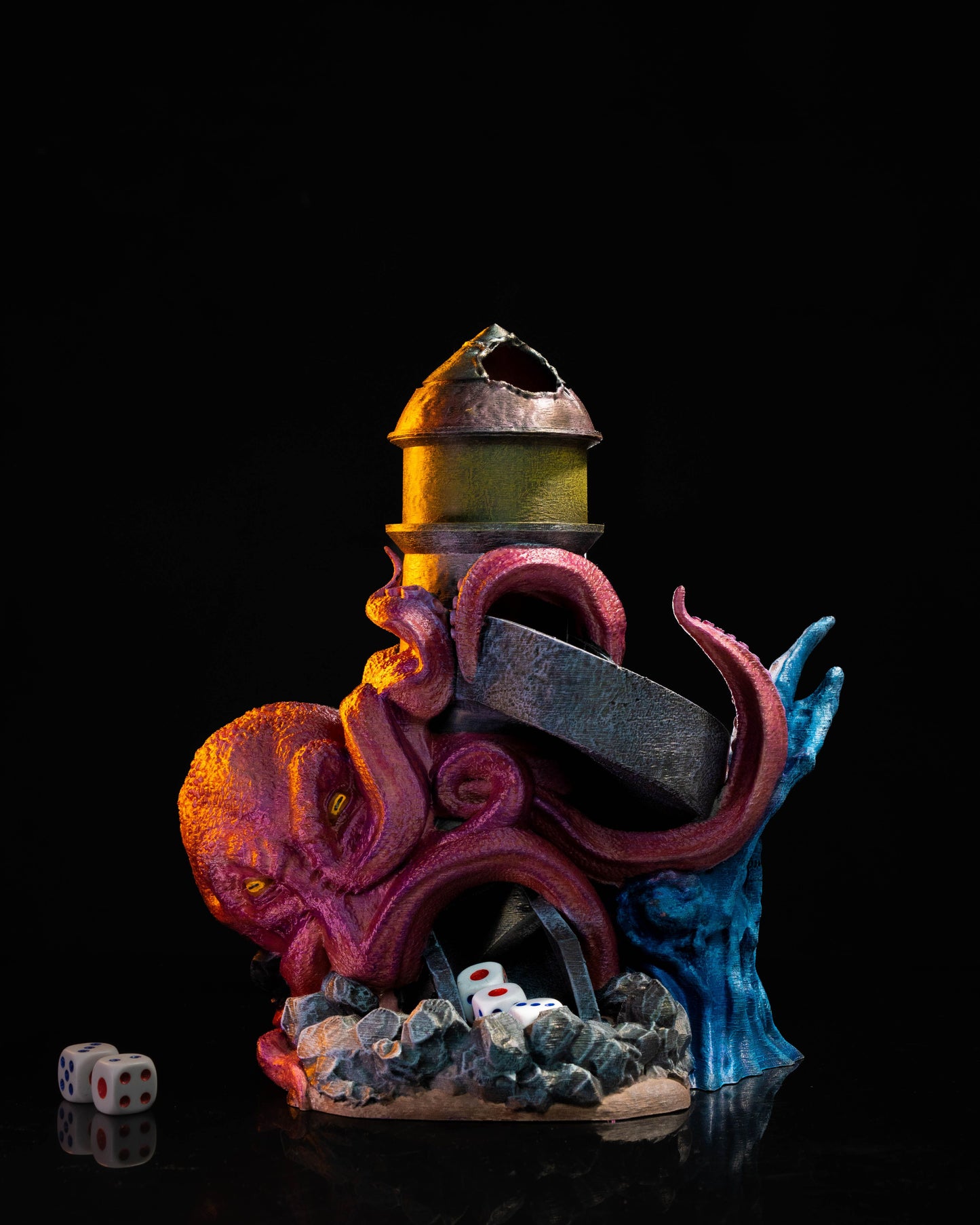 Unterwasser-Oktopus-Arme Würfelturm Kraken Würfelwerfer Desktop Deko Objekt