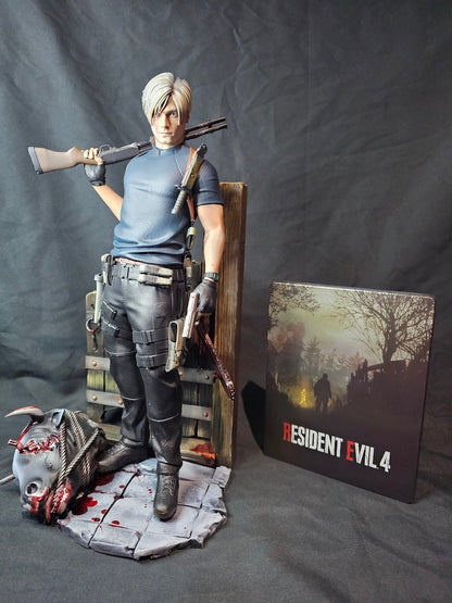Resident Evil 4 Leon Kennedy Figur Resident Evil 4 Leon Objekt 25CM Groß
