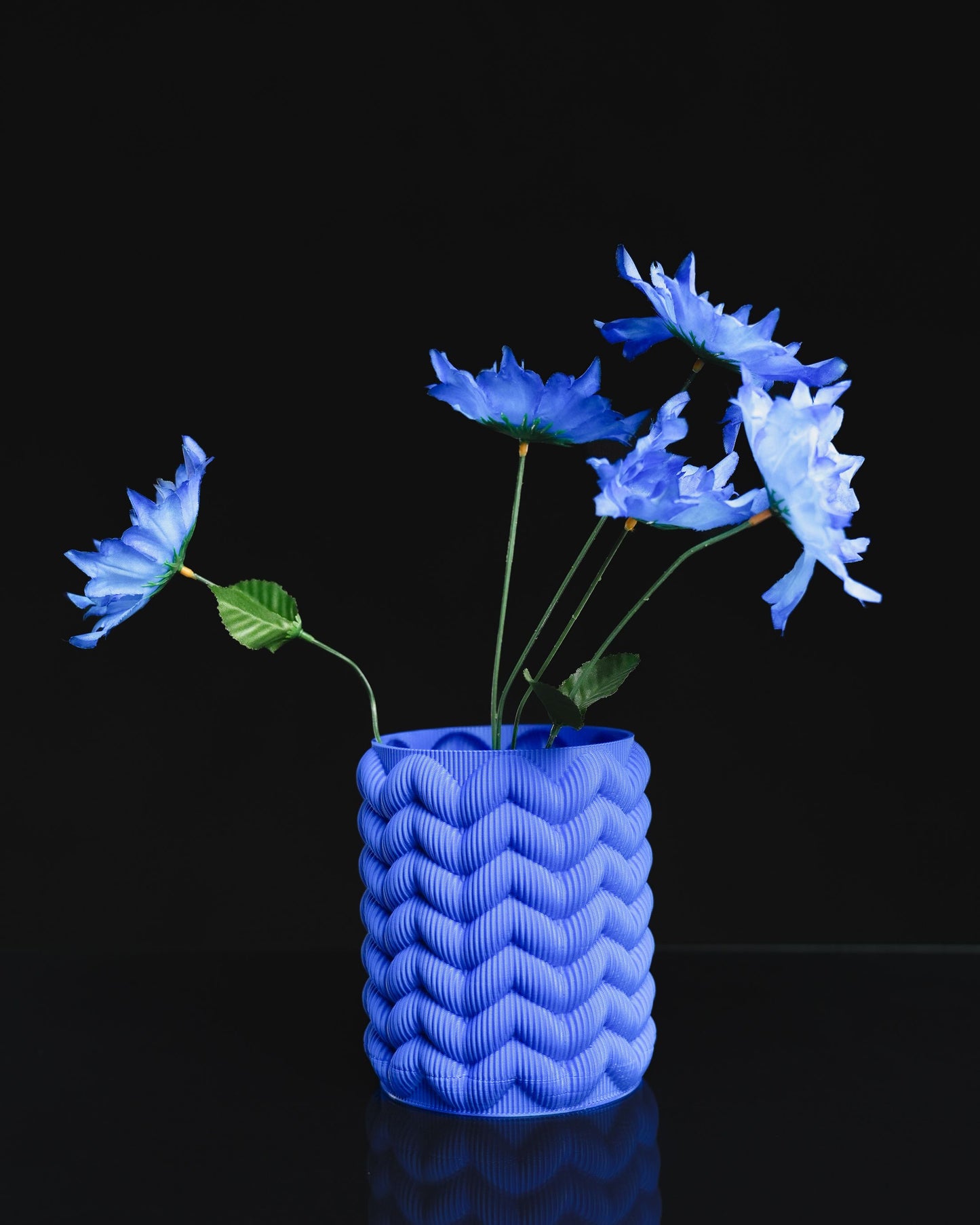 Babuschka Fischgrätmuster Strick Vase