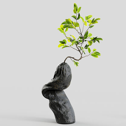 Branch Asymmetrische Vase Groß 25 CM Hartplastik 3er Set Dekorative Asymmetrische Vase