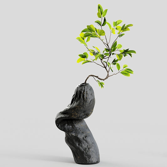 Branch Asymmetrische Vase Groß 25 CM Hartplastik 3er Set Dekorative Asymmetrische Vase