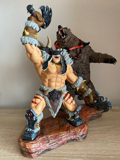 World Of Warcraft Rexxar und Misha Figur WOW Rexxar und Bär Misha Objekt 25CM Groß