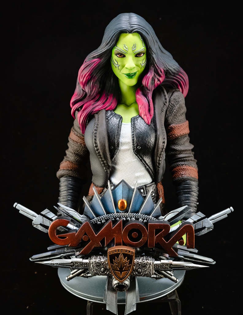Guardians of Galaxy Gamora Büste Guardians of Galaxy Rocket Gamora Bemalte Büste 15C