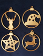 4er Weihnachtsbaumschmuck Weihnachtsdekoration Elch Weihnachtsdekoration Stern