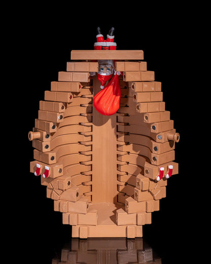 Geschenk-Aufbewahrungsbox für Neujahr, Weihnachtsmann-Aufbewahrungsbox im Kamin, Groß, 20CM