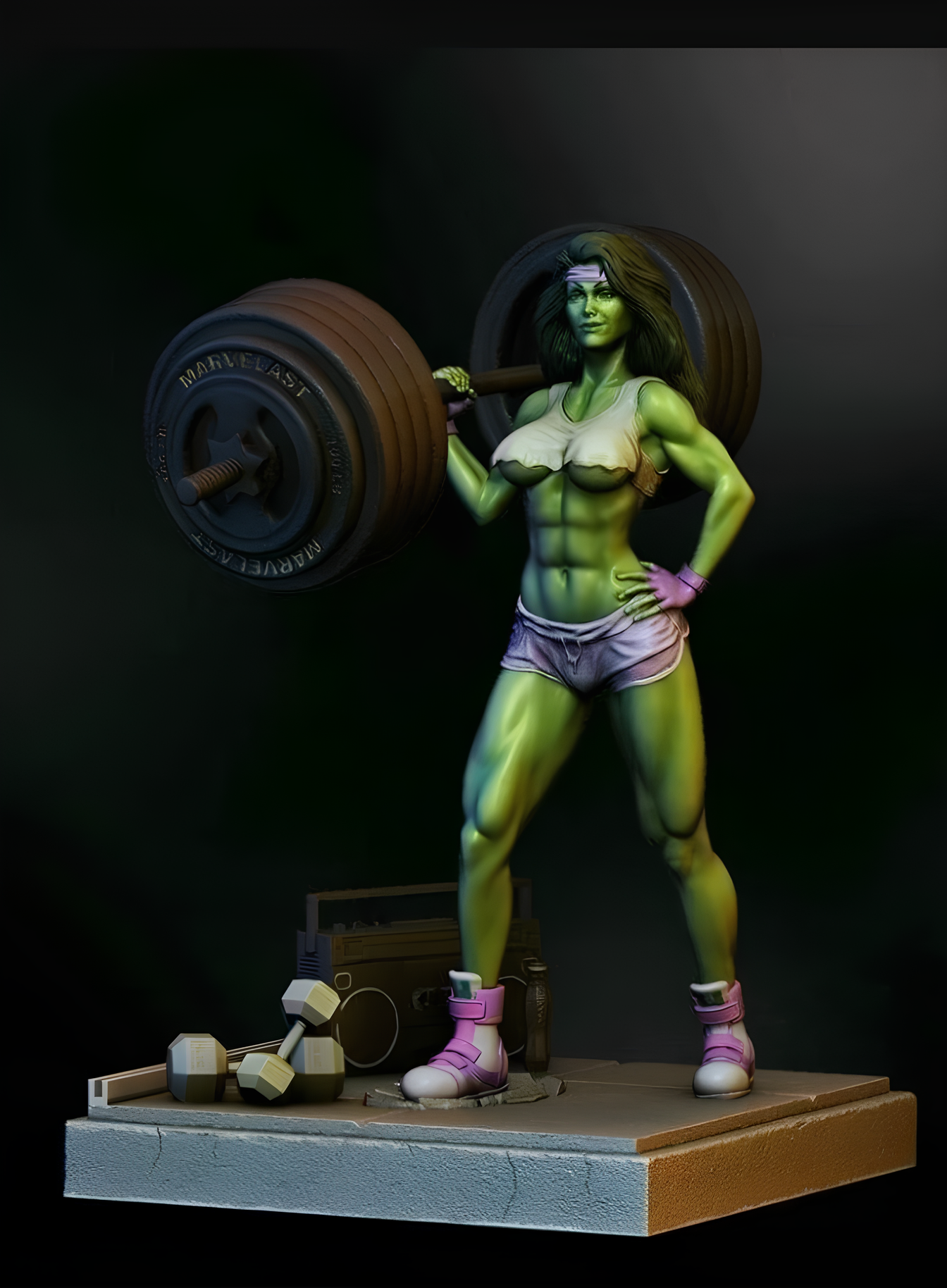 She-Hulk Bemalte Figur Sporttreibende weibliche Hulk-Figur Großformat 25CM