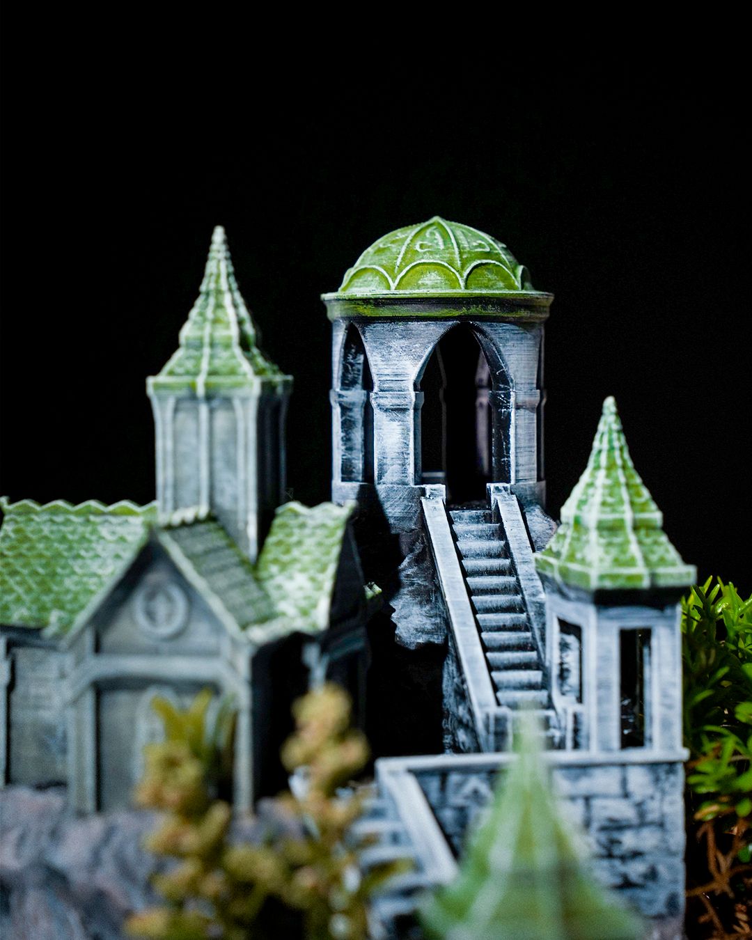 Miniatur-Gartenturm Dekoration für den Schreibtisch, 15 cm, Antik