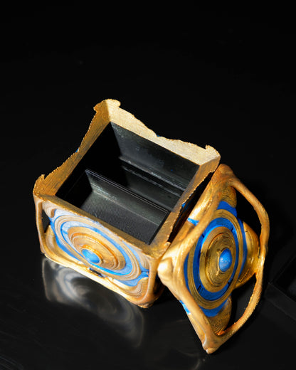 Fingerabdruck-Gold-Aufbewahrungsbox Desktop-Organizer