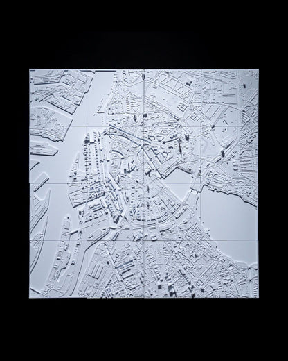 Hamburg 3D Stadtbild Dekorative Minimalistische Wandtafel Hamburg Tafel