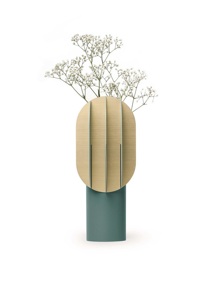 Grüne abstrakte Vase, groß, 25 cm, dekorative Vase aus Hartplastik, abstrakt