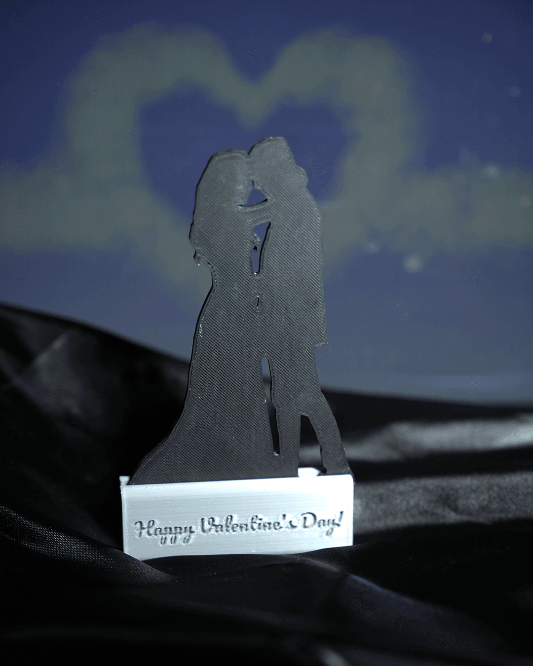 Personalisiertes romantisches Valentinstagsgeschenk Silhouetten-Tischdekorationsfigur