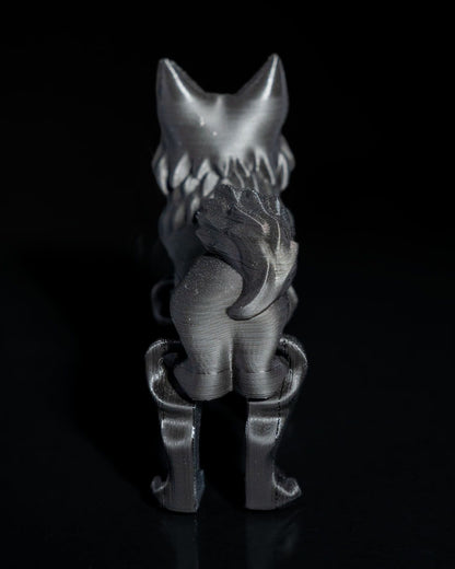 Bewegliche Fluffy Kitten Schwarze Katze Spielzeug Groß 15 CM