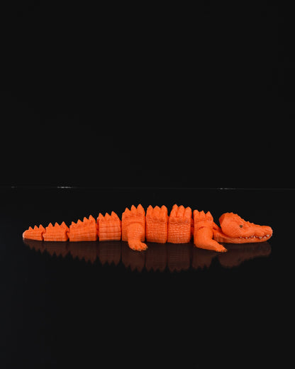 Spielzeugkrokodil Orange Krokodil Bewegliches Spielzeug Groß 21CM