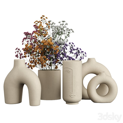Loli Skandinavische Vase, groß, 25 cm, Hartplastik, 5er-Set, dekorative skandinavische Vase