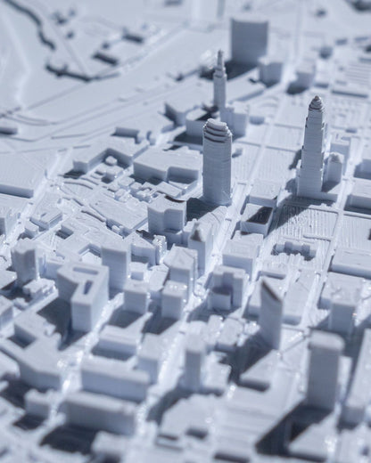Cleveland Dreidimensionale Stadt-Skyline Dekorative Minimalistische Wandtafel Cleveland
