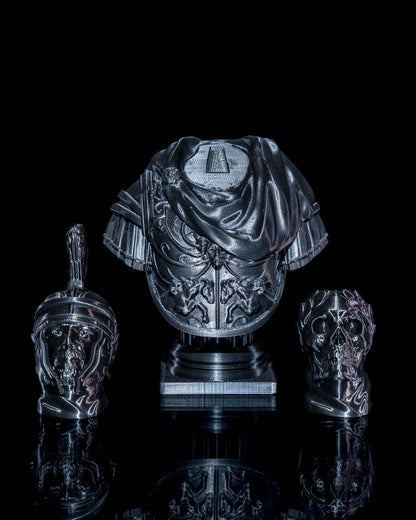 Dekorative altgriechische Gladiatoren-Büste mit Totenkopf-Detail 15 CM