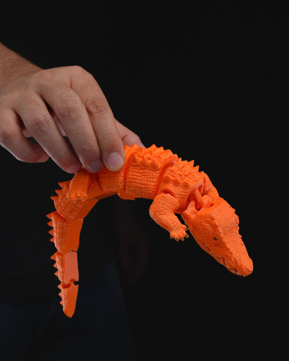 Spielzeugkrokodil Orange Krokodil Bewegliches Spielzeug Groß 21CM