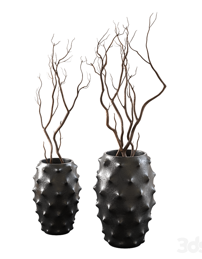 Espinho Stachelige Vase Groß 25 CM Hartplastik 2er-Set Dekorative Moderne Vase