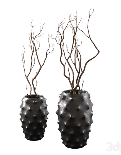 Espinho Stachelige Vase Groß 25 CM Hartplastik 2er-Set Dekorative Moderne Vase