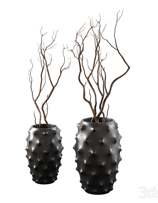 Espinho Stachelige Vase Groß 25 CM Hartplastik 2er-Set Dekorative Moderne Vase