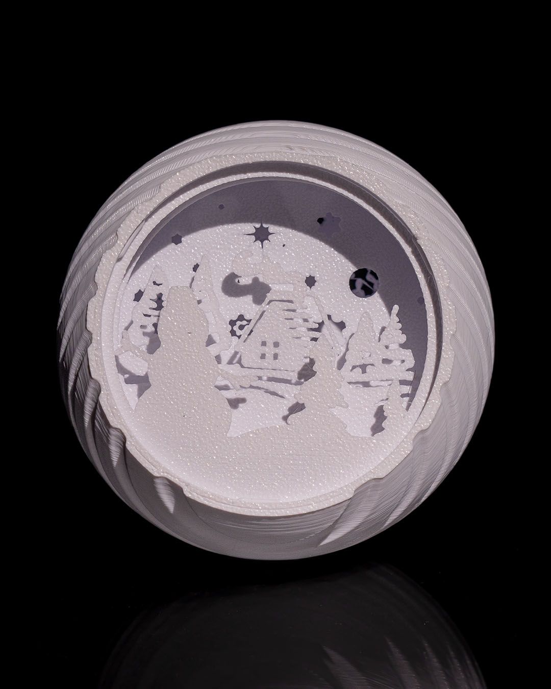 Weihnachtsbaumkugel doppelseitig, 8 cm