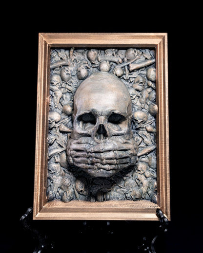 Skull Schädel Ich habe nichts gesehen, nichts gehört, nichts gewusst Dekorative Skizzenbilder 3er Set(