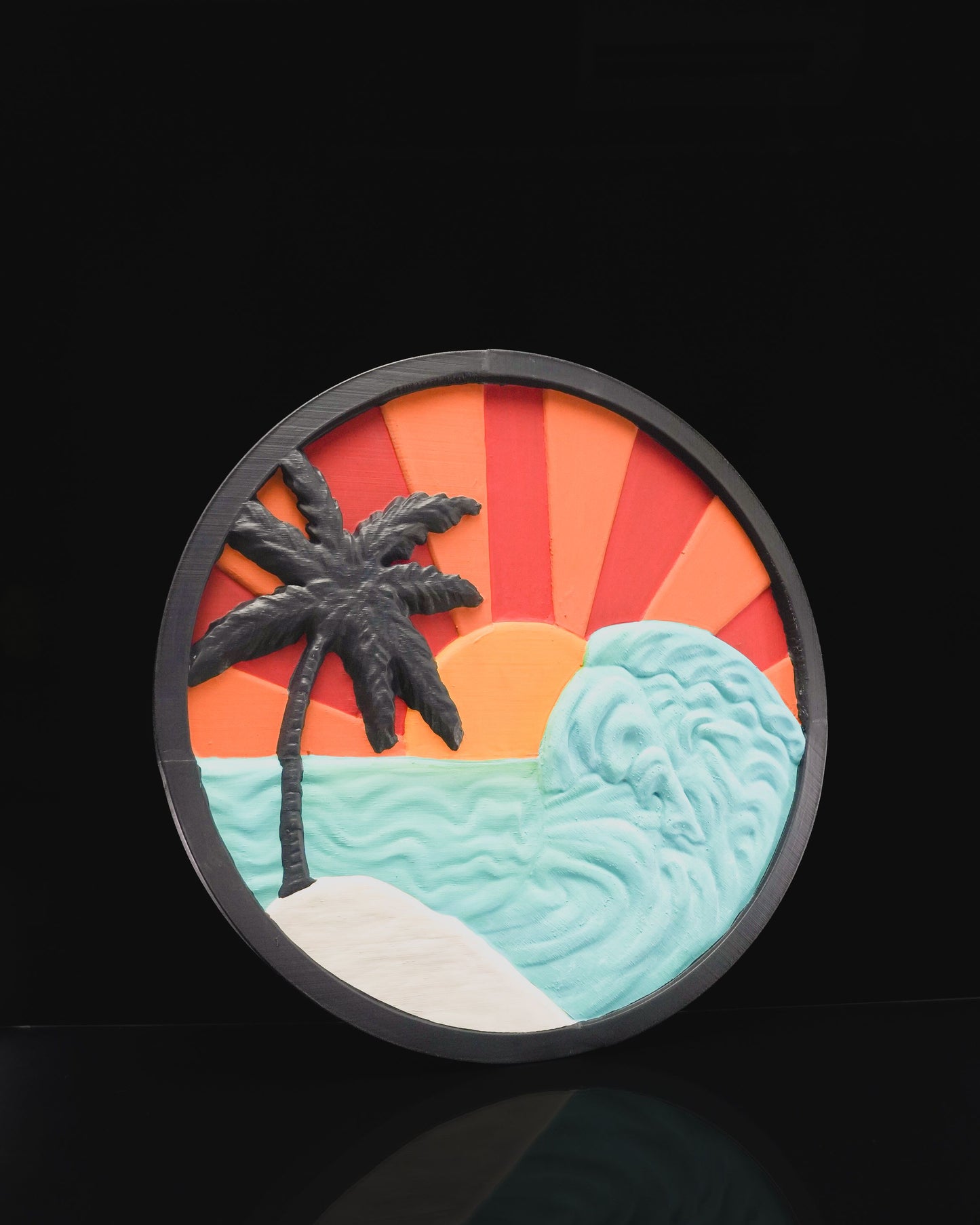 Sunrise Decorative Oval Three-Dimensional Painting 20 cm