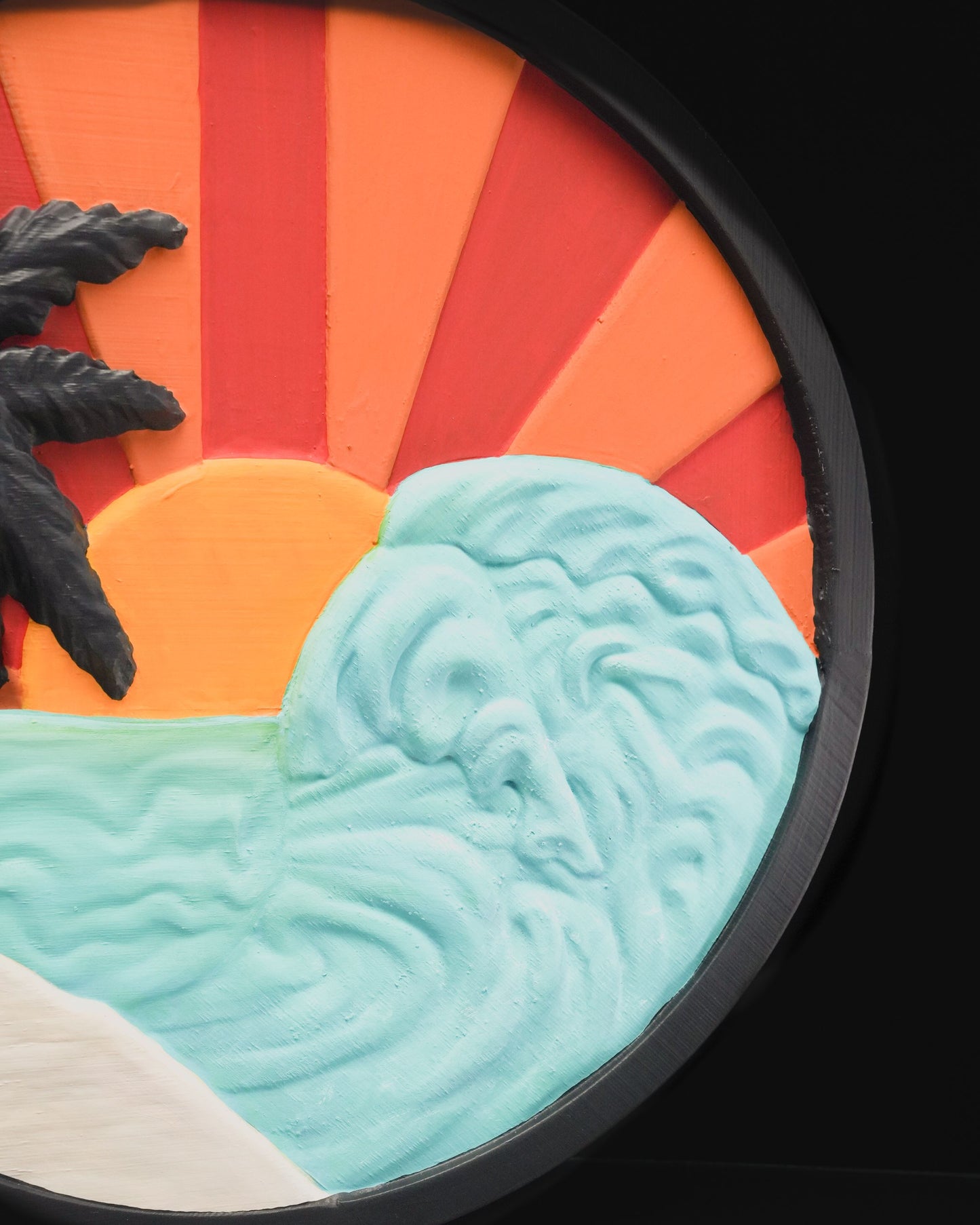 Sunrise Decorative Oval Three-Dimensional Painting 20 cm