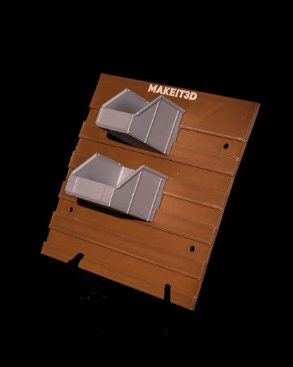 Wandmontierter modularer Organizer mit verstellbaren Fächern