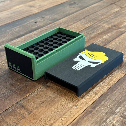 Totenkopf Dünne AAA Batterie Aufbewahrungsbox mit Schublade Dünne AAA Batteriebox 36 Stück