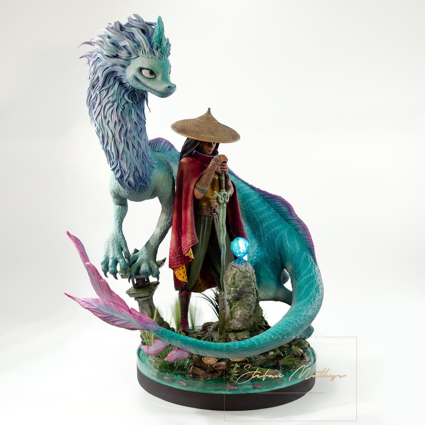 Disney Raya und der letzte Drache Figur, Drache Sisu und Raya Figur, groß, 25 cm