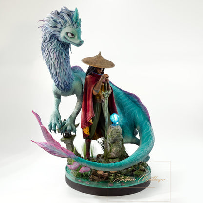 Disney Raya und der letzte Drache Figur, Drache Sisu und Raya Figur, groß, 25 cm