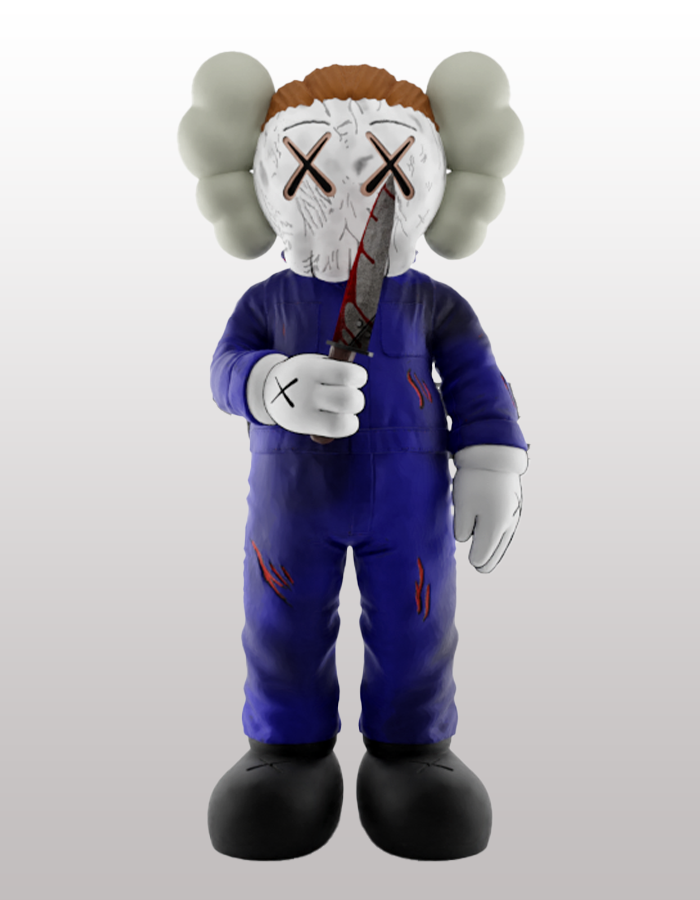 Kaws Michael Myers Figur Kaws Halloween Michael Myers Bemalte Figur Groß 20cm
