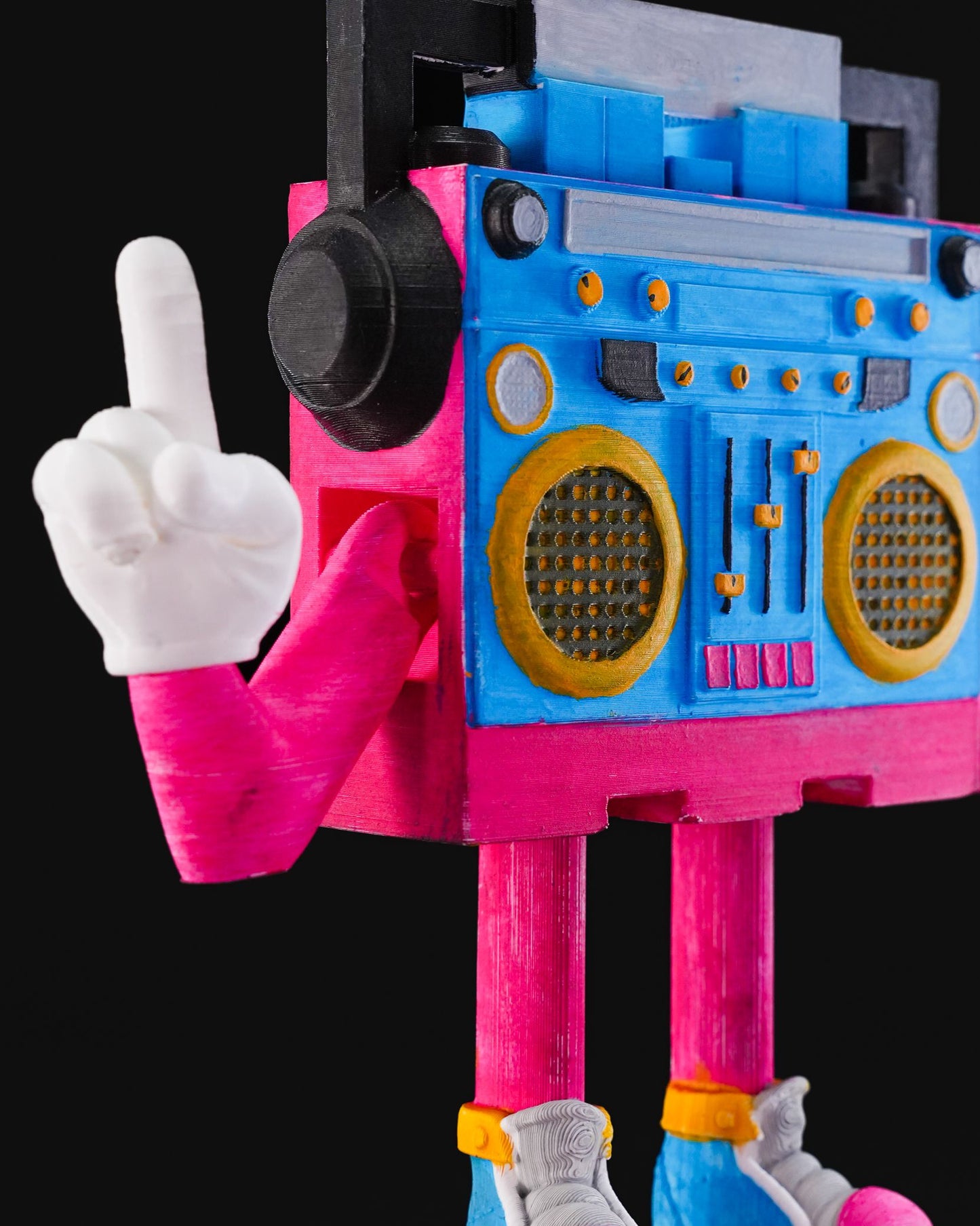 80er Boombox Radio Charakter Bewegliche Spielzeugfigur