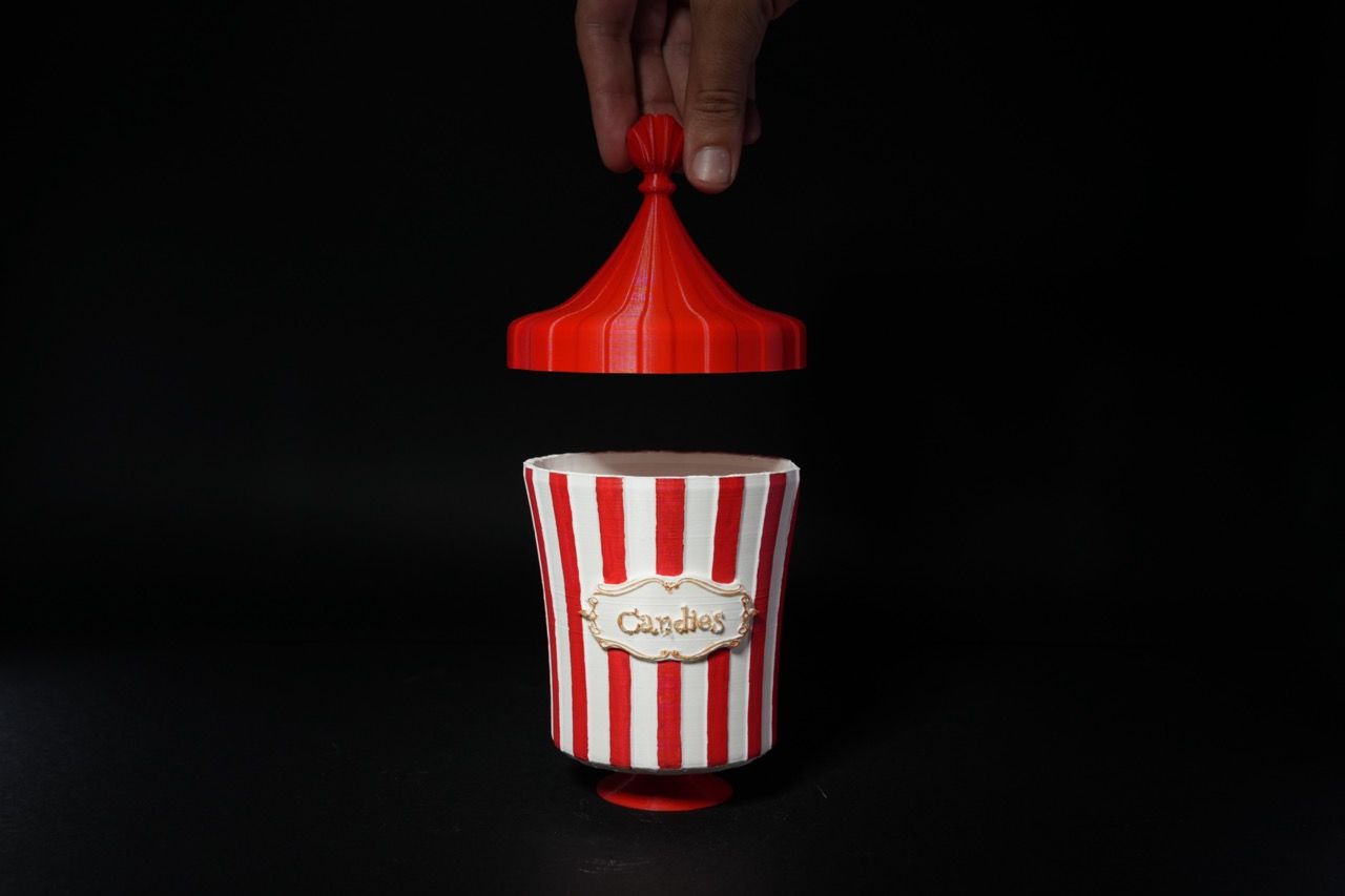 Zirkus Popcorn-Eimer mit Deckel Popcornbox Snack-Eimer