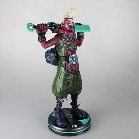 LOL Ekko Bemalte Figur League of Legends Zeitbrecher Junge Figur Groß 25CM