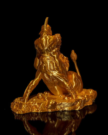 Gold Römisches Troja Gladiator Löwenkampf Figur Groß 22CM