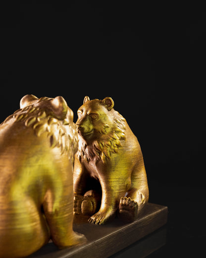Bruder Bär Mama Bär und Papa Bär Baby Bär Duo Goldene dekorative Tischdekoration