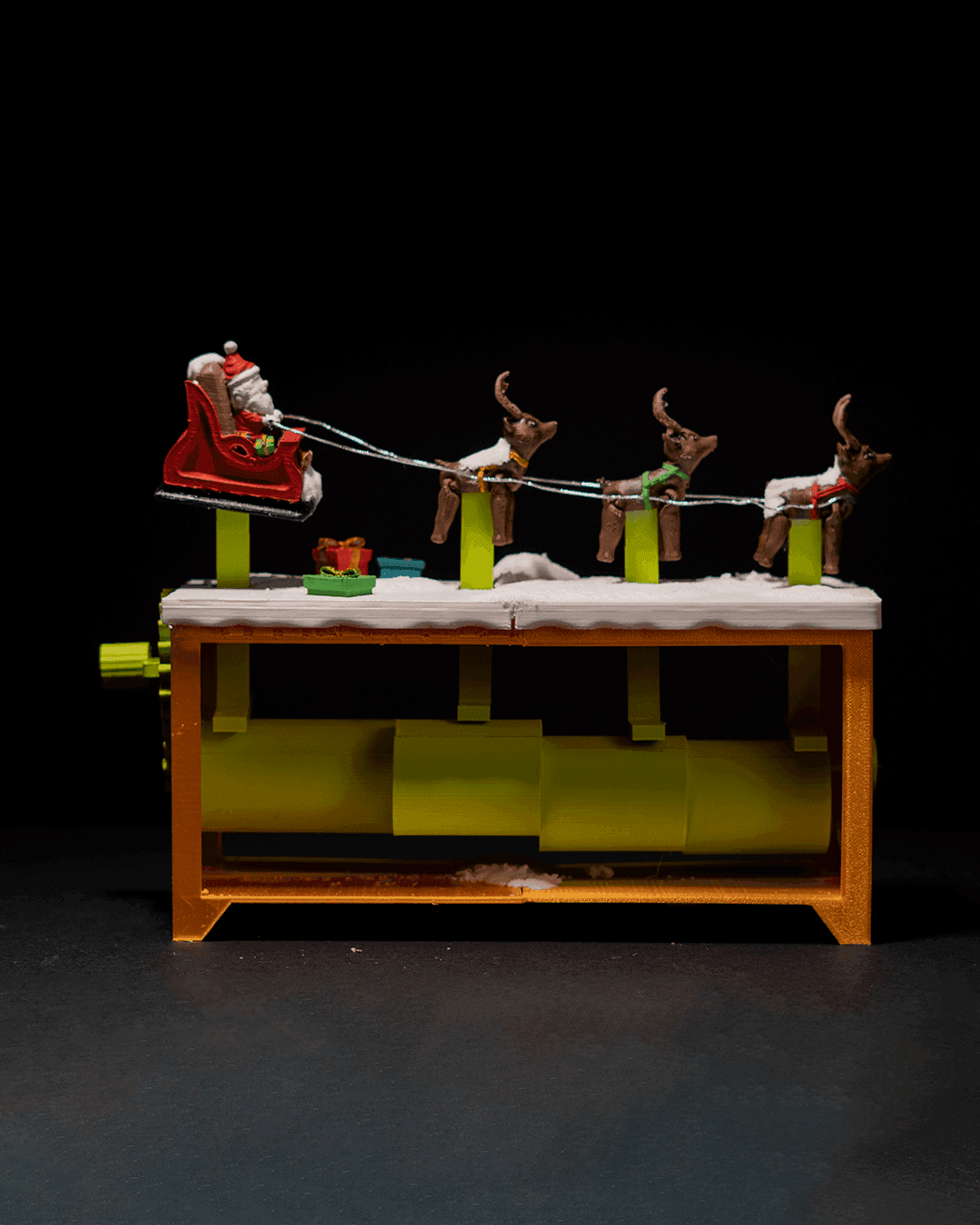 Weihnachts-Rentierschlitten Bewegliches Spielzeug Neujahrsdekoration Bewegliches Rentier