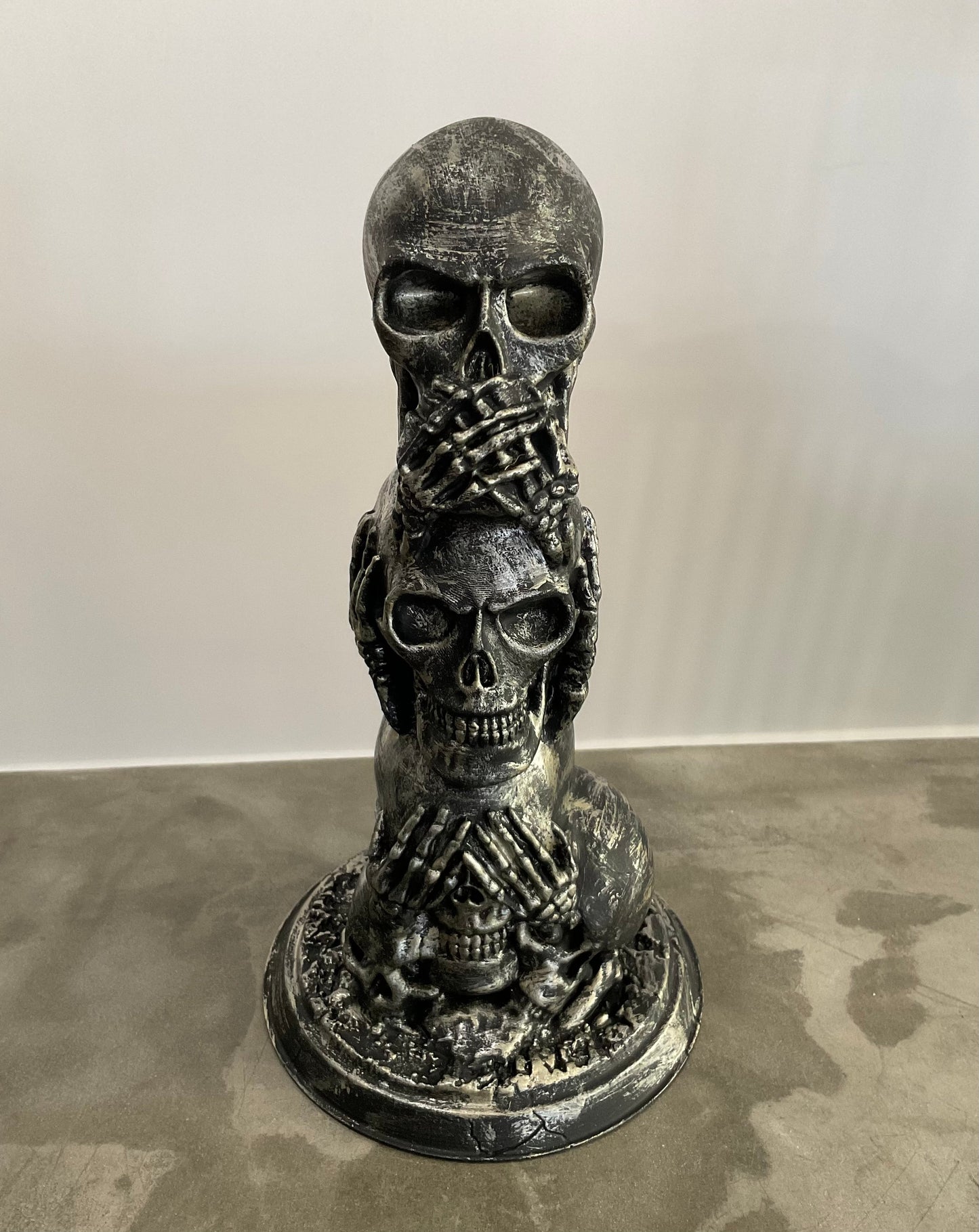 Totenkopf Schädel Nichts gesehen, nichts gehört, nichts gewusst Deko-Objekt Groß