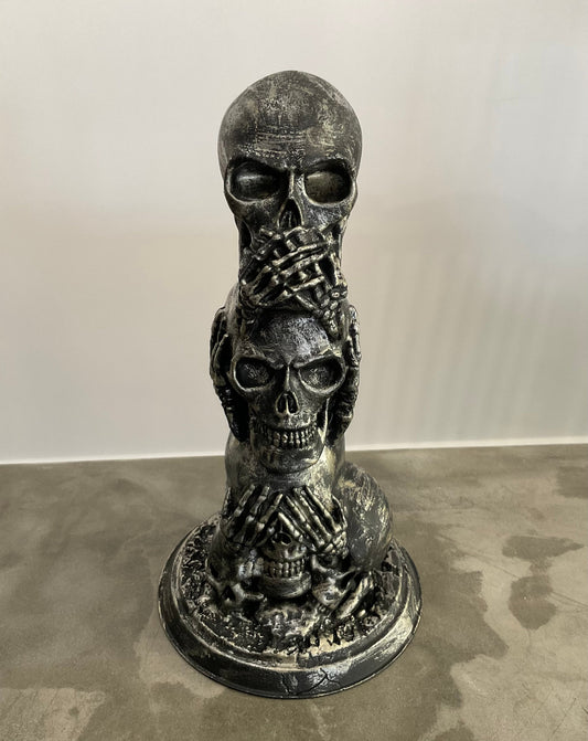 Skull Kafatası Görmedim Duymadım Bilmiyorum Dekoratif Obje Büyük Boy