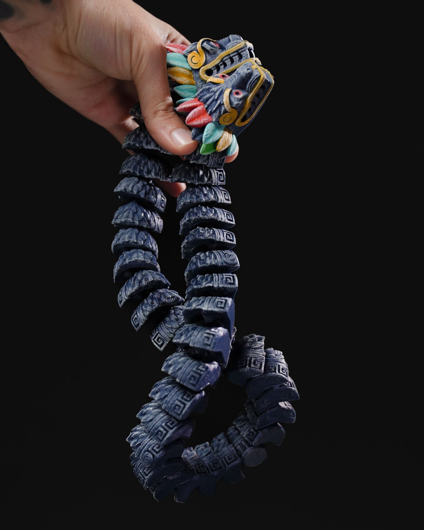 Azteken Doppelkopf Drachen Bewegliches Spielzeug Zweiköpfiger Drachen Riesig 70CM