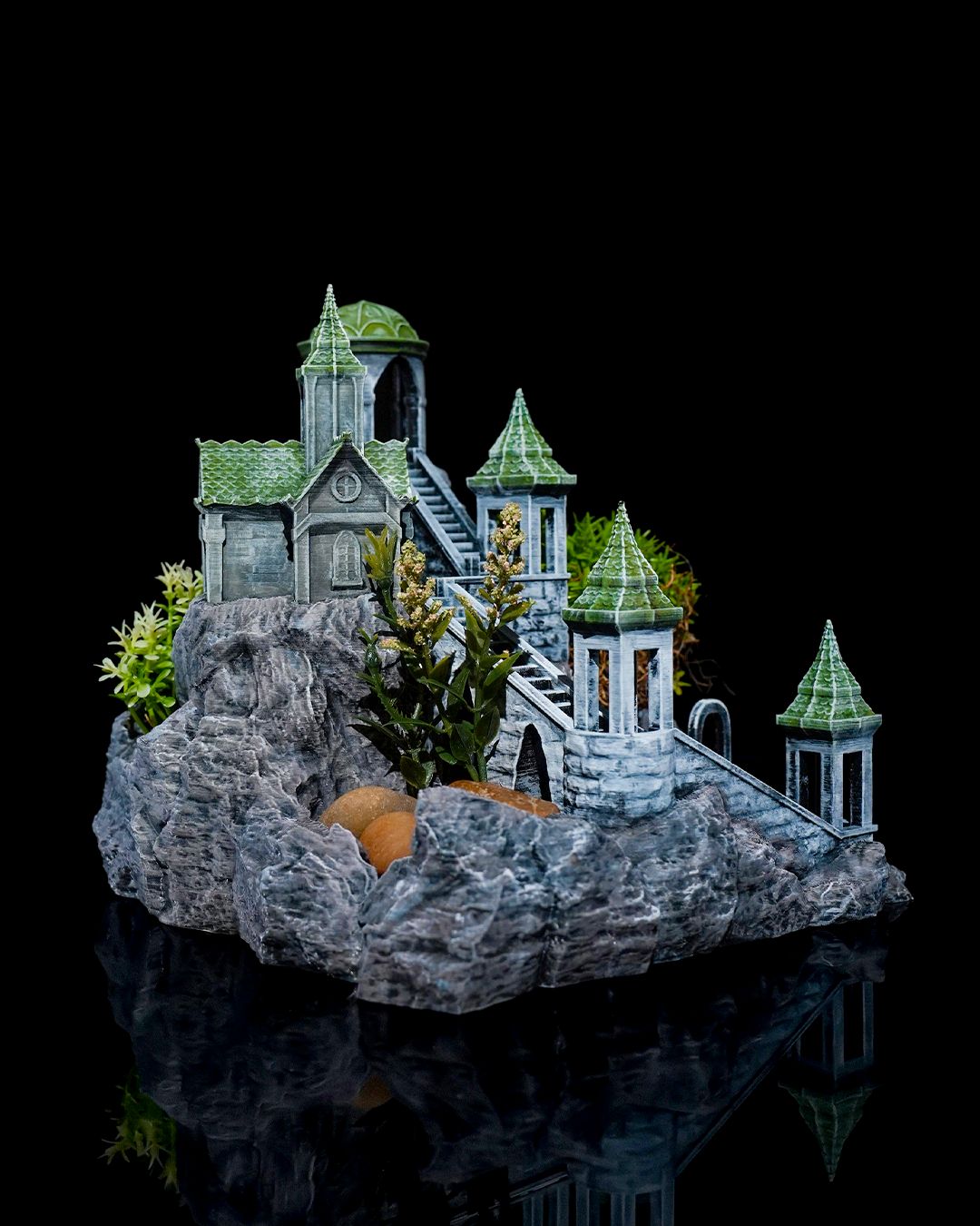 Miniatur-Gartenturm Dekoration für den Schreibtisch, 15 cm, Antik