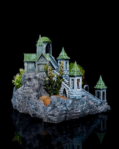 Miniatur-Gartenturm Dekoration für den Schreibtisch, 15 cm, Antik
