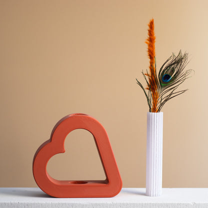 Skandinavische Vase mit Herz, Valentinstagsgeschenk Vase