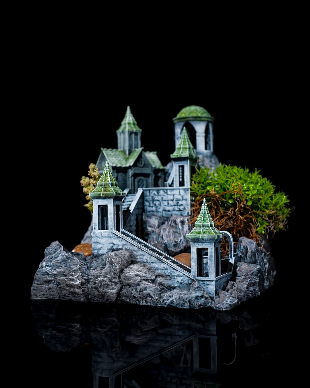 Miniatur-Gartenturm Dekoration für den Schreibtisch, 15 cm, Antik