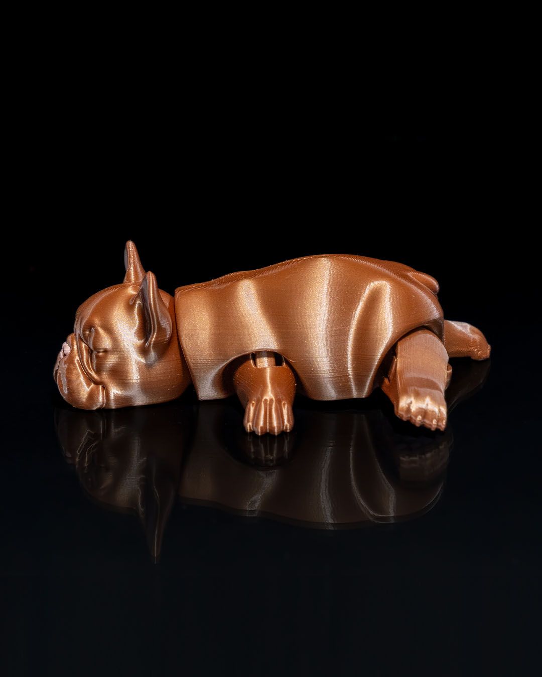 Bewegliche Französische Bulldogge Spielzeug Bemalte Figur 15 CM