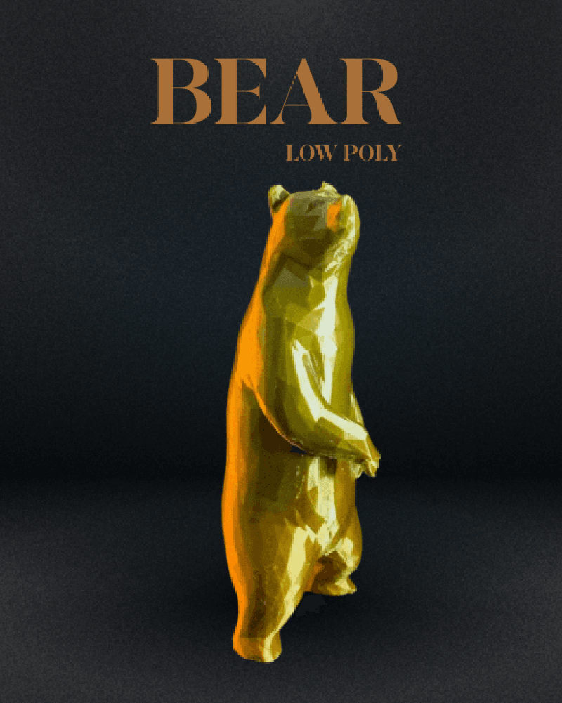 Polygon Bär Deko Tisch Dekoobjekt Bär Figur Bär Skulptur