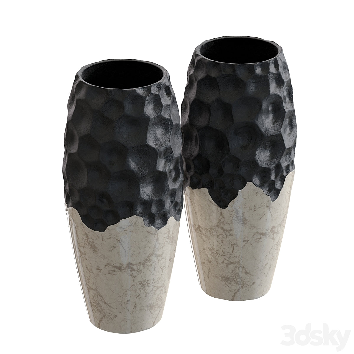 Waben-Geometrische Vase Groß 25 CM Hartplastik 2er-Set Dekorative Moderne Vase